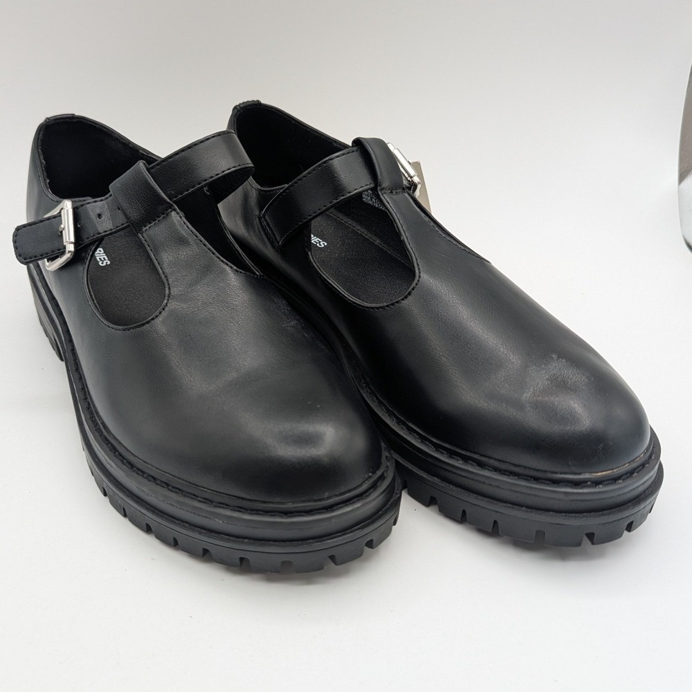 No Boundaries Womens Black T-Strap Lug Sole Mary Jane Shoes WMNB44FM020L Size 9